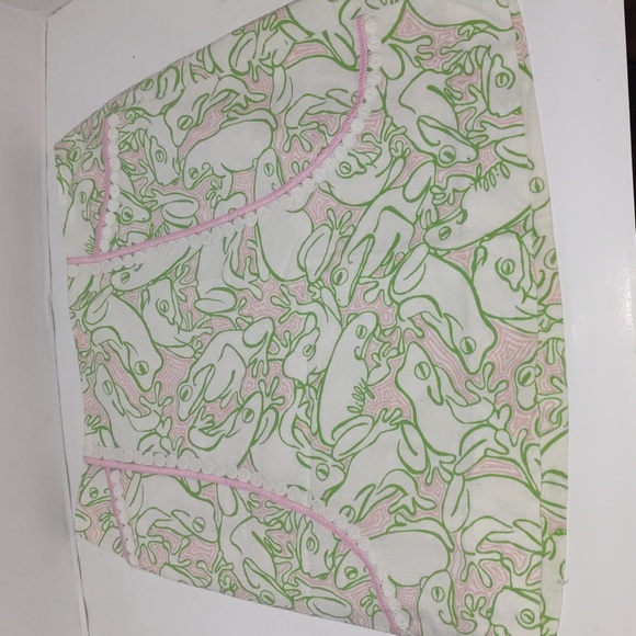 Vintage Lilly Pulitzer skirt frog print green white pink size 4 - Picture 1 of 6